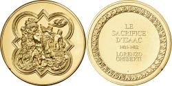 World Coins - France, Medal, Le Sacrifice d'Isaac, Lorenzo Ghiberti, Gilt Bronze,