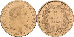 World Coins - France, Napoleon III, 5 Francs, 1866, Paris, Gold, , Gadoury:1002
