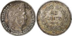 World Coins - France, Louis-Philippe I, 25 Centimes, 1848, Paris, Silver,