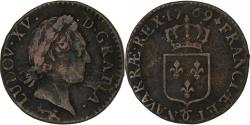 World Coins - France, Louis XV, 1/2 Sol à la vieille tête, 1769, Besançon, Copper