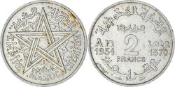 World Coins - Coin, Morocco, Mohammed V, 2 Francs, 1951, Paris, , Aluminum, KM:47