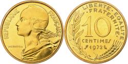 World Coins - France, 10 Centimes, Marianne, 1972, Paris, Aluminum-Bronze,