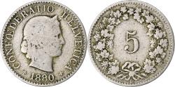 World Coins - Switzerland, 5 Rappen, Libertas, 1880, Bern, Copper-nickel, , KM:26