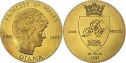 World Coins - United Kingdom, Medal, La Princesse Diana, 1997, Copper-Nickel Gilt,