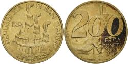 World Coins - Coin, San Marino, 200 Lire, 1991, , Aluminum-Bronze, KM:268
