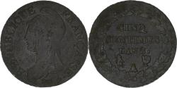 World Coins - France, 5 Centimes, Dupré, AN 8/5, Paris, A/B, Copper, , Gadoury:126a