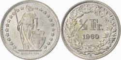 World Coins - Switzerland, 1/2 Franc, 1960, Bern, , Silver, KM:23