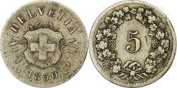 World Coins - Switzerland, 5 Rappen, 1850, Strasbourg, Billon, , KM:5