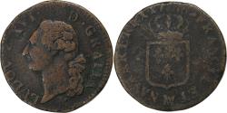 World Coins - France, Louis XVI, Sol, 1788, Marseille, Copper,