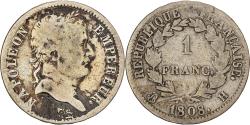 World Coins - France, Franc, Napoléon I, 1808, La Rochelle, Silver, , KM:682.5