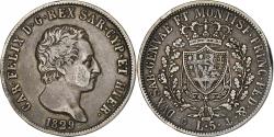 World Coins - ITALIAN STATES, 5 Lire, 1829, Genoa, KM #116.2, , Silver, 37, 24.72