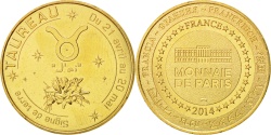 World Coins - France, Tourist Token, 13/ Zodiaque - Taureau, 2014, Monnaie de Paris