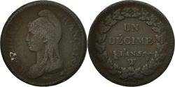 World Coins - Coin, France, Dupré, Decime, 1796, Lille, , Bronze, KM:644.11