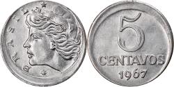 World Coins - Coin, Brazil, 5 Centavos, 1967, error off center strike, , Stainless