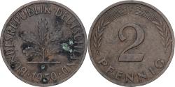 World Coins - Federal Republic of Germany, 2 Pfennig, 1950, Stuttgart, Bronze,