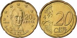 World Coins - Greece, 20 Euro Cent, 2008, Athens, Nordic gold,
