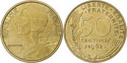 World Coins - France, 50 Centimes, Marianne, 1962, Paris, Col à 4 plis, Aluminum-Bronze