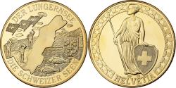 World Coins - Switzerland, Medal, Der Lungernsee, Copper-Nickel Gilt,