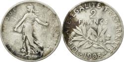 World Coins - Coin, France, Semeuse, 2 Francs, 1908, Paris, , Silver, KM:845.1