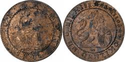World Coins - Spain, Provisional Government, 1 Centimo, 1870, Madrid, Bronze,