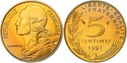 World Coins - France, 5 Centimes, Marianne, 1997, MDP, Proof, Bronze-Aluminium,