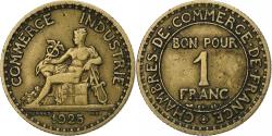 World Coins - France, Chambre de commerce, Franc, 1925, Paris, , Aluminum-Bronze