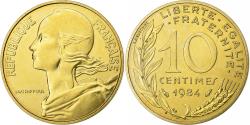 World Coins - France, 10 Centimes, Marianne, 1984, Paris, FDC, Aluminum-Bronze,