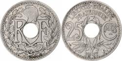 World Coins - France, 25 Centimes, Lindauer, 1917, Paris, Souligné, Nickel,