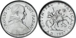 World Coins - Coin, VATICAN CITY, Paul VI, 50 Lire, 1967, , Stainless Steel, KM:97