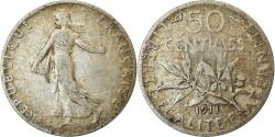 World Coins - Coin, France, Semeuse, 50 Centimes, 1911, Paris, , Silver, KM:854