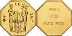 World Coins - France, Token, Amour et Mariage, Voeux, Gilt Bronze, Qui le Sait?,