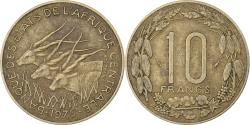 World Coins - Central African States, 10 Francs, 1975, Paris, Aluminum-Bronze, , KM:9