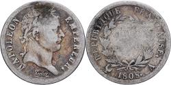 World Coins - France, 1/2 Franc, Napoléon I, 1808, Paris, Silver, , KM:680.1
