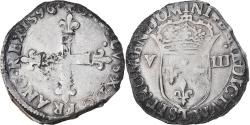World Coins - Coin, France, Charles X, 1/8 Ecu, 1596, Nantes, Rare, , Silver