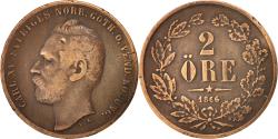 World Coins - Coin, Sweden, Carl XV Adolf, 2 Öre, 1866, , Bronze, KM:706
