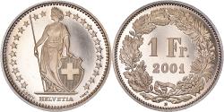 World Coins - Coin, Switzerland, Franc, 2001, Bern, Proof / BE, , Copper-nickel