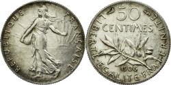 World Coins - Coin, France, Semeuse, 50 Centimes, 1908, , Silver, KM:854, Gadoury:420
