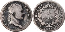 World Coins - Coin, France, Napoléon I, Franc, 1810, Lyon, , Silver, KM:692.5