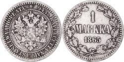World Coins - Coin, Finland, Alexander II, Markka, 1865, Helsinki, , Silver, KM:3.1
