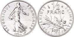 World Coins - Coin, France, Semeuse, 1/2 Franc, 2001, Paris, BU, , Nickel, KM:931.1