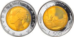 World Coins - Coin, Italy, 500 Lire, 1991, Rome, Proof, , Bi-Metallic, KM:111