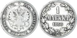World Coins - Coin, Finland, Alexander II, Markka, 1866, Helsinki, , Silver, KM:3.1