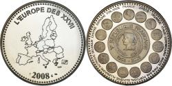 World Coins - France, Medal, L'Europe des XXVII, Veme République, Politics, 2008,