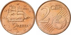 World Coins - Greece, 2 Euro Cent, 2004, Athens, Copper Plated Steel, , KM:182