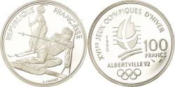 World Coins - Coin, France, Slalom skiers, 100 Francs, 1990, BE, , Silver, KM:984