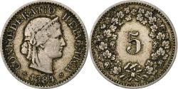 World Coins - Switzerland, 5 Rappen, 1884, Bern, Copper-nickel, , KM:26