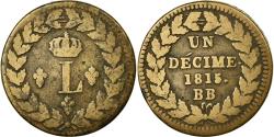 World Coins - Coin, France, Louis XVIII, Decime, 1815, Strasbourg, , Bronze, KM:701