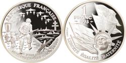 World Coins - Coin, France, Franc, 1993, Paris, BE, , Silver, KM:1014, Gadoury:C38