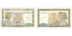 World Coins - France, 500 Francs, La Paix, 1941, 1941-04-30, VF(30-35), Fayette:32.14, KM:95b
