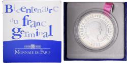 World Coins - France, 1-1/2 Euro, Bicentenaire du franc germinal, Proof, 2003, MDP, Silver